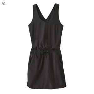 Patagonia Fleetwith Crossover Strap Tie-waist Dress size Large Black Athletic